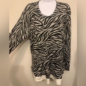 Calvin Klein Layered-look Lightweight Sweater Sz Large